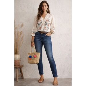 Silver Jeans Avery Skinny Denim Sz 32x29 Dark Faded Wash Indigo Stretch Mid Rise